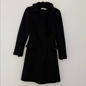 Prada Black Coat Mink Trim - Size 38
